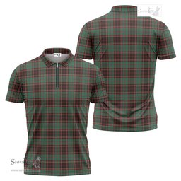 ScotsTee Shop Scottish Buchan Ancient Clan Tartan Zipper Polo Shirt