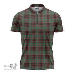 ScotsTee Shop Scottish Buchan Ancient Clan Tartan Zipper Polo Shirt