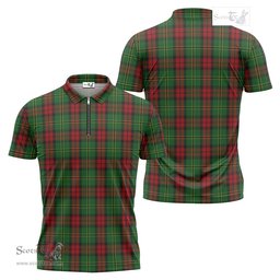 ScotsTee Shop Scottish Blackstock Hunting Clan Tartan Zipper Polo Shirt