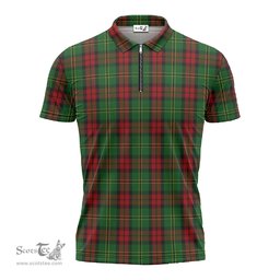 ScotsTee Shop Scottish Blackstock Hunting Clan Tartan Zipper Polo Shirt