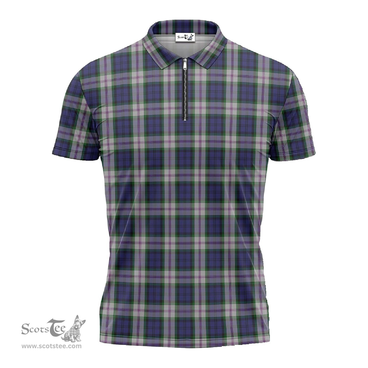 ScotsTee Shop Scottish Baird Dress Clan Tartan Zipper Polo Shirt