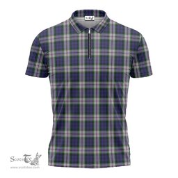 ScotsTee Shop Scottish Baird Dress Clan Tartan Zipper Polo Shirt