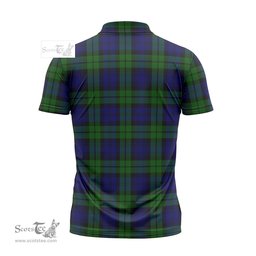 ScotsTee Shop Scottish Bannatyne Clan Tartan Zipper Polo Shirt