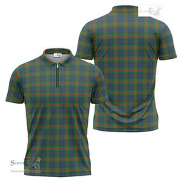 ScotsTee Shop Scottish Aiton Clan Tartan Zipper Polo Shirt