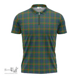 ScotsTee Shop Scottish Aiton Clan Tartan Zipper Polo Shirt
