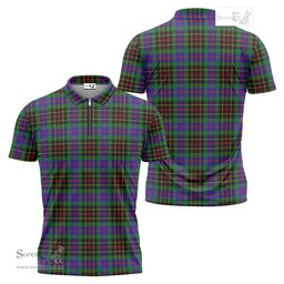 ScotsTee Shop Scottish Brodie Hunting Modern Clan Tartan Zipper Polo Shirt