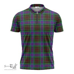 ScotsTee Shop Scottish Brodie Hunting Modern Clan Tartan Zipper Polo Shirt