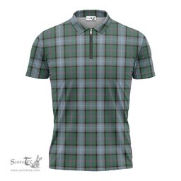 ScotsTee Shop Scottish Alexander of Menstry Hunting Clan Tartan Zipper Polo Shirt