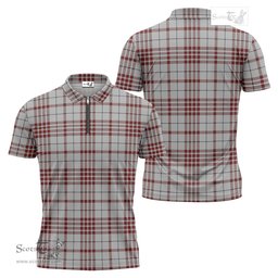 ScotsTee Shop Scottish Clayton Clan Tartan Zipper Polo Shirt