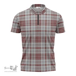 ScotsTee Shop Scottish Clayton Clan Tartan Zipper Polo Shirt