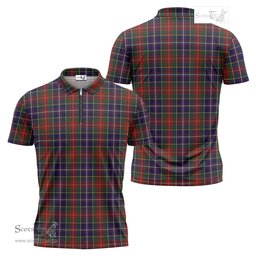 ScotsTee Shop Scottish Crozier Clan Tartan Zipper Polo Shirt