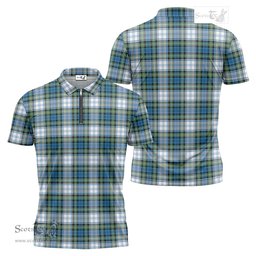 ScotsTee Shop Scottish Campbell Dress Ancient Clan Tartan Zipper Polo Shirt
