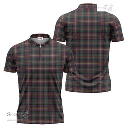ScotsTee Shop Scottish Cameron Highlanders of Ottawa Clan Tartan Zipper Polo Shirt