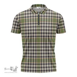 ScotsTee Shop Scottish Burns Check Clan Tartan Zipper Polo Shirt