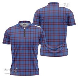 ScotsTee Shop Scottish Elliot Modern Clan Tartan Zipper Polo Shirt
