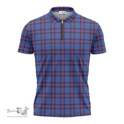 ScotsTee Shop Scottish Elliot Modern Clan Tartan Zipper Polo Shirt