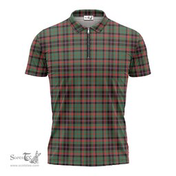 ScotsTee Shop Scottish Cumming Hunting Ancient Clan Tartan Zipper Polo Shirt