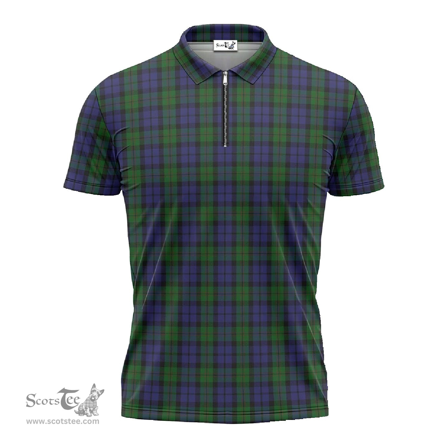 ScotsTee Shop Scottish Dundas Clan Tartan Zipper Polo Shirt
