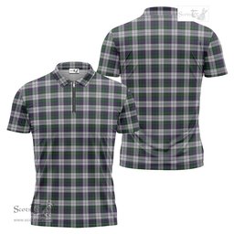 ScotsTee Shop Scottish Campbell of Cawdor Dress Clan Tartan Zipper Polo Shirt