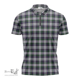 ScotsTee Shop Scottish Campbell of Cawdor Dress Clan Tartan Zipper Polo Shirt