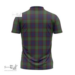 ScotsTee Shop Scottish Cunningham Hunting Clan Tartan Zipper Polo Shirt