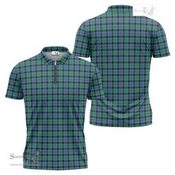 ScotsTee Shop Scottish Campbell of Cawdor Ancient Clan Tartan Zipper Polo Shirt