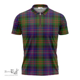 ScotsTee Shop Scottish Chalmers Modern Clan Tartan Zipper Polo Shirt