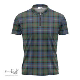 ScotsTee Shop Scottish Cameron of Erracht Ancient Clan Tartan Zipper Polo Shirt