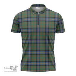 ScotsTee Shop Scottish Cochrane Ancient Clan Tartan Zipper Polo Shirt