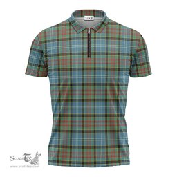 ScotsTee Shop Scottish Cathcart Clan Tartan Zipper Polo Shirt