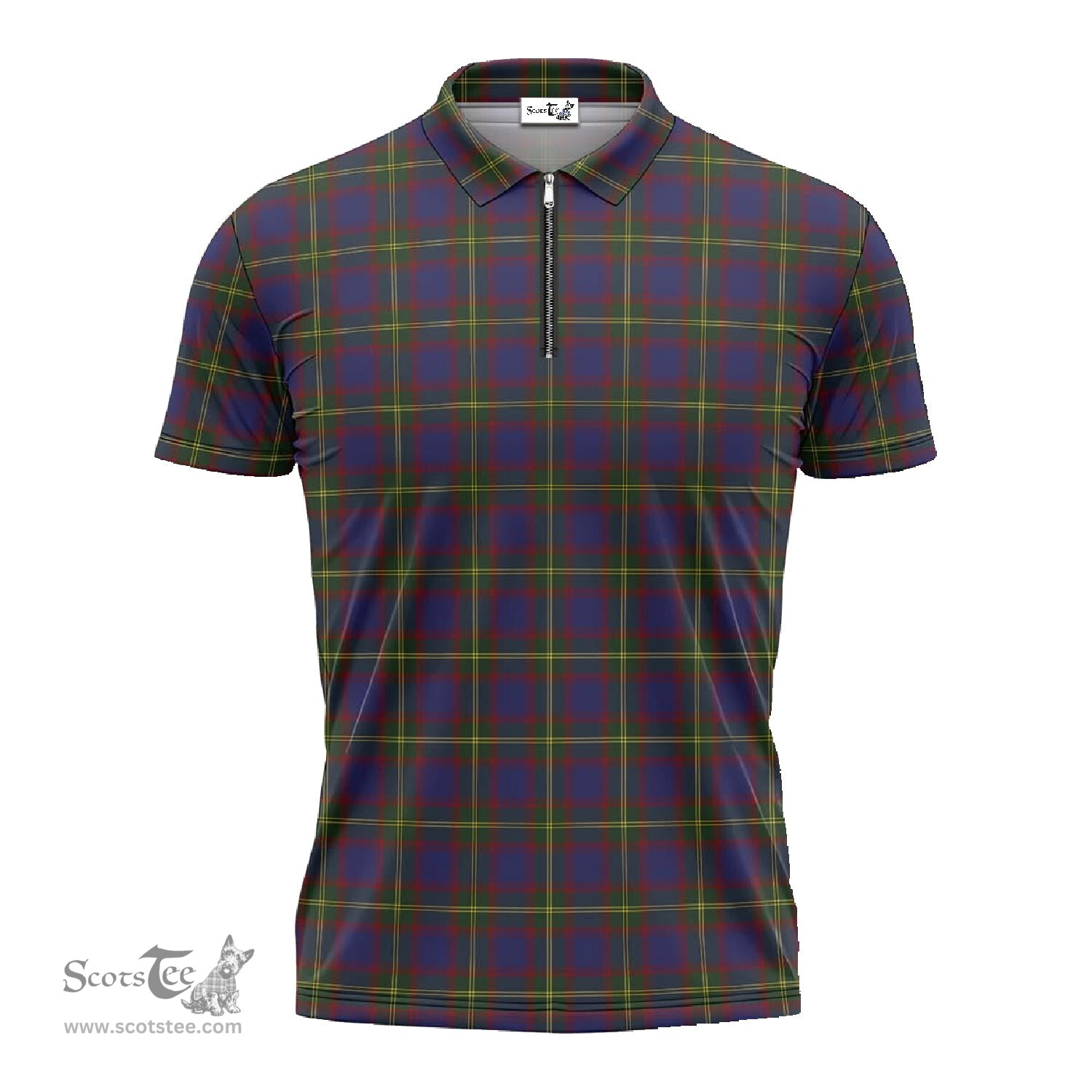 ScotsTee Shop Scottish Durie Clan Tartan Zipper Polo Shirt
