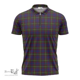 ScotsTee Shop Scottish Durie Clan Tartan Zipper Polo Shirt