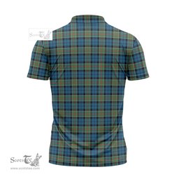 ScotsTee Shop Scottish Colquhoun Ancient Clan Tartan Zipper Polo Shirt