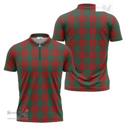 ScotsTee Shop Scottish Erskine Clan Tartan Zipper Polo Shirt