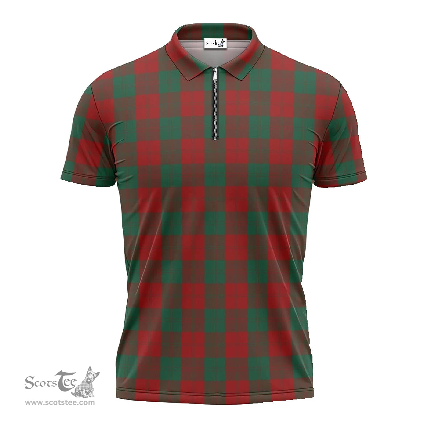 ScotsTee Shop Scottish Erskine Clan Tartan Zipper Polo Shirt