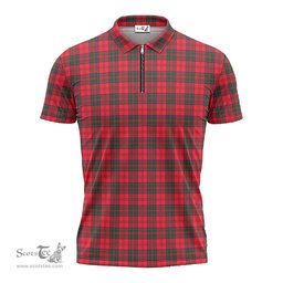 ScotsTee Shop Scottish Drummond Modern Clan Tartan Zipper Polo Shirt