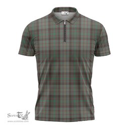 ScotsTee Shop Scottish Cochrane Hunting Clan Tartan Zipper Polo Shirt