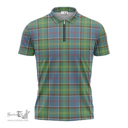 ScotsTee Shop Scottish Colville Clan Tartan Zipper Polo Shirt