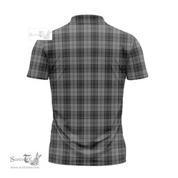 ScotsTee Shop Scottish Douglas Grey Clan Tartan Zipper Polo Shirt