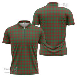 ScotsTee Shop Scottish Donachie Clan Tartan Zipper Polo Shirt