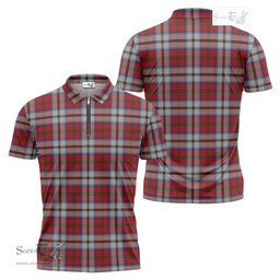 ScotsTee Shop Scottish MacCulloch Dress Clan Tartan Zipper Polo Shirt