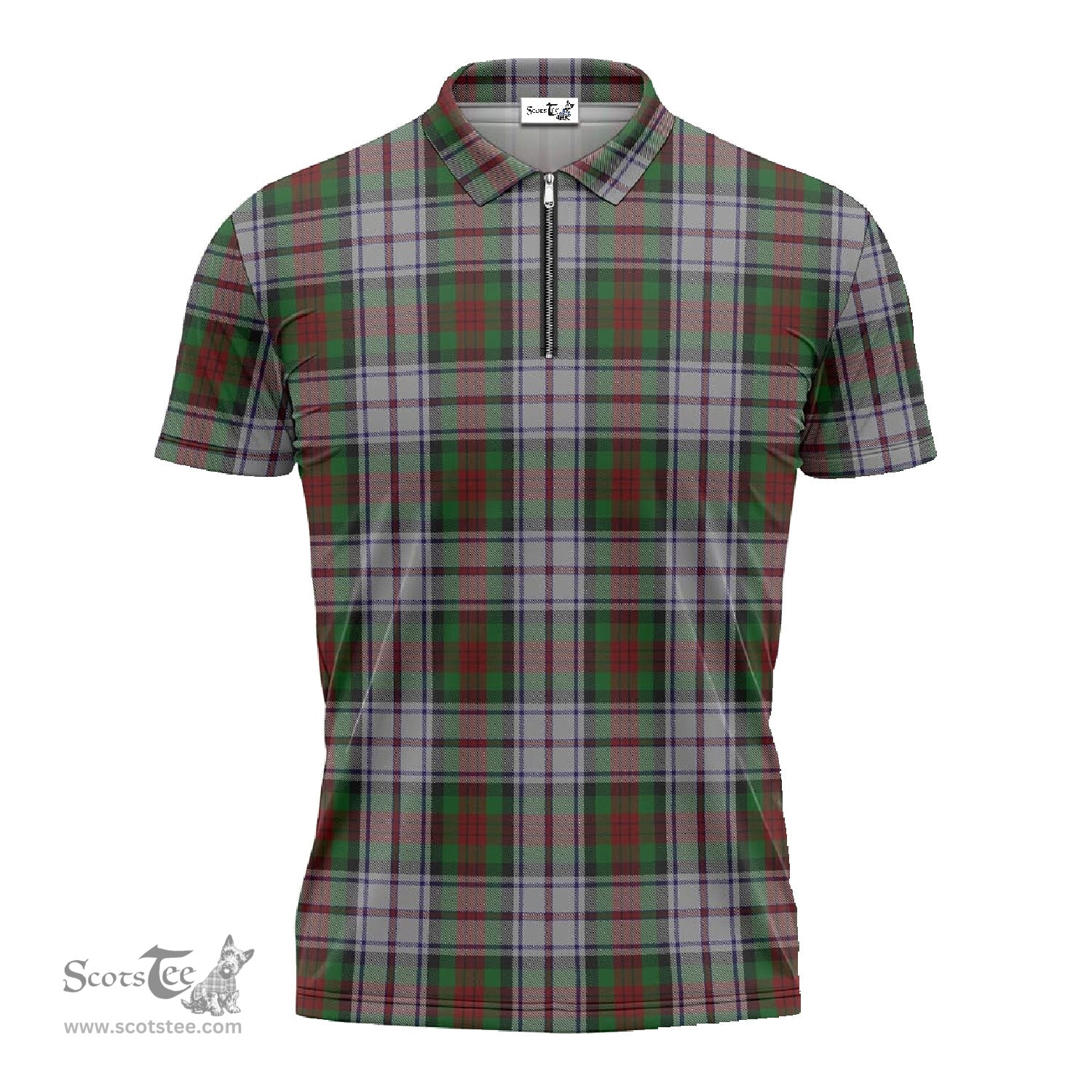 ScotsTee Shop Scottish MacDuff Dress Clan Tartan Zipper Polo Shirt