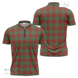 ScotsTee Shop Scottish MacDonald of Kingsburgh Clan Tartan Zipper Polo Shirt