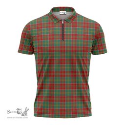 ScotsTee Shop Scottish MacDonald of Kingsburgh Clan Tartan Zipper Polo Shirt