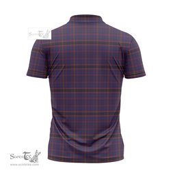 ScotsTee Shop Scottish James of Wales Clan Tartan Zipper Polo Shirt