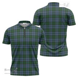 ScotsTee Shop Scottish Forsyth Clan Tartan Zipper Polo Shirt
