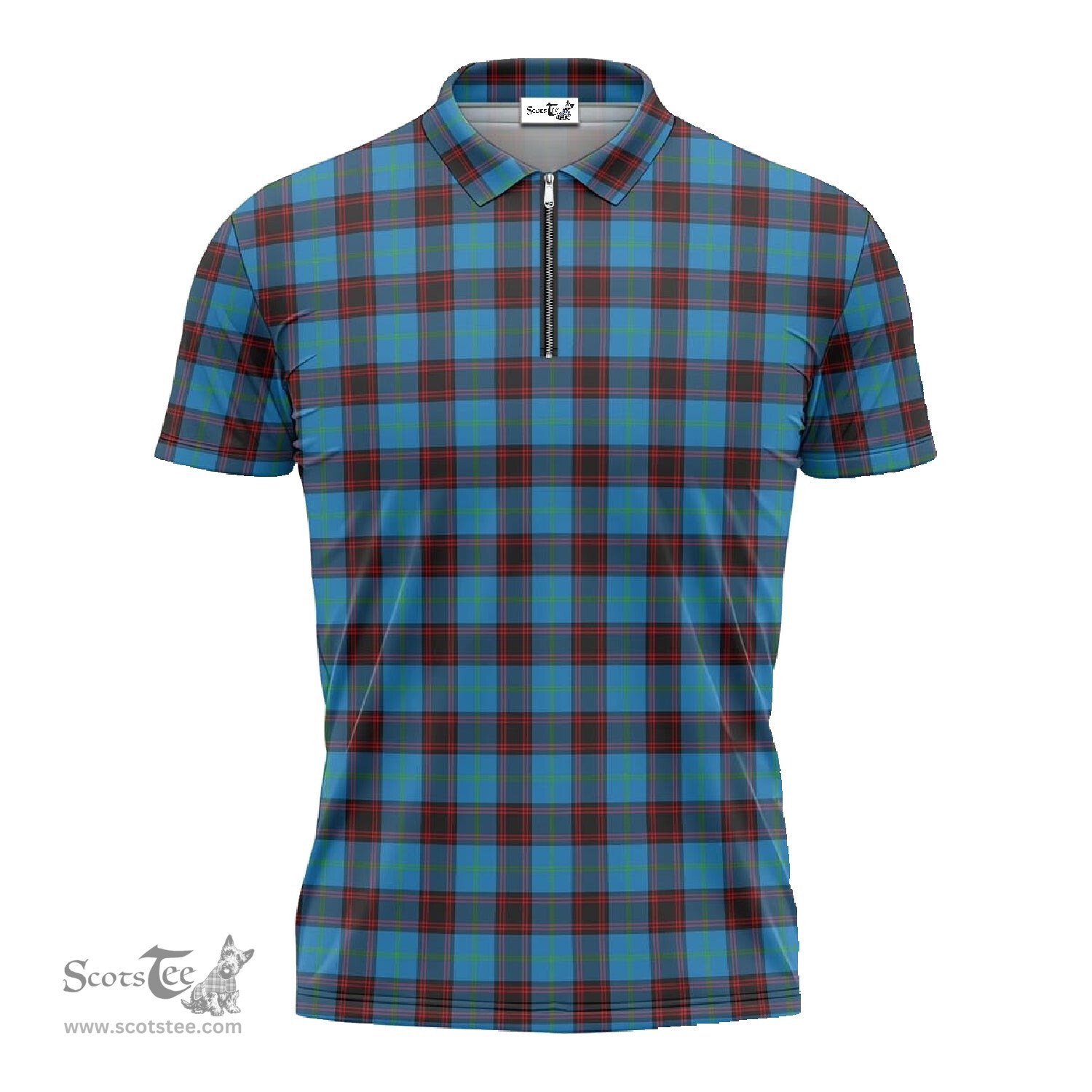 ScotsTee Shop Scottish Home Ancient Clan Tartan Zipper Polo Shirt