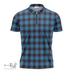 ScotsTee Shop Scottish Home Ancient Clan Tartan Zipper Polo Shirt