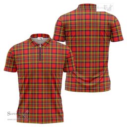 ScotsTee Shop Scottish Hepburn Modern Clan Tartan Zipper Polo Shirt