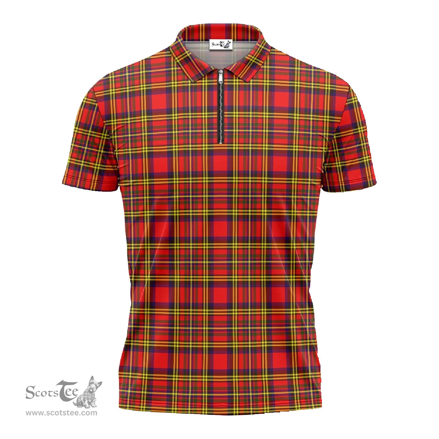 ScotsTee Shop Scottish Hepburn Modern Clan Tartan Zipper Polo Shirt